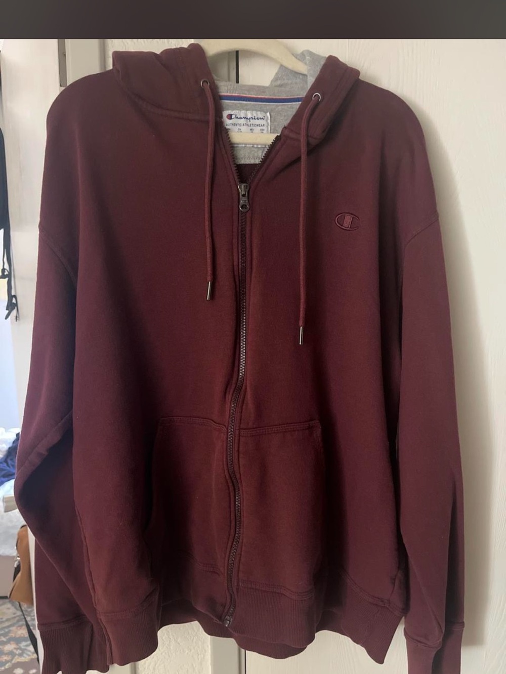 Champion Men's Deep Maroon Full-Zip Hoodie